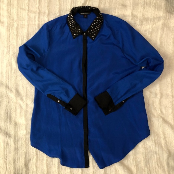 Rock & Republic Studded Collar Button Down Blouse - Picture 7 of 7